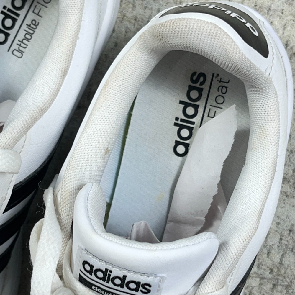 Adidas Cloudfoam Advantage AW4287 White Leather Low Top Sneaker Womens Shoes 10 - Picture 11 of 14